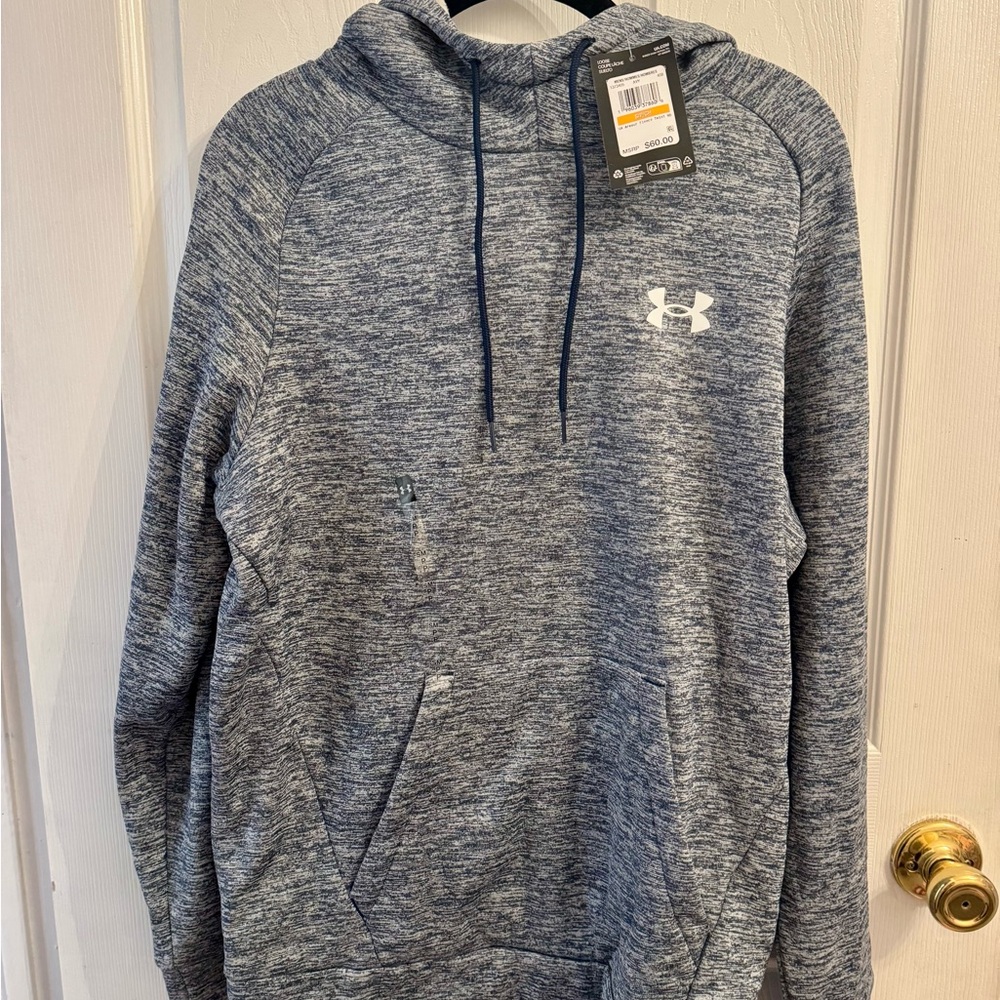 Under Armour Armour Fleece Twist Hoodie – Men’s Small - Heather Navy Blue